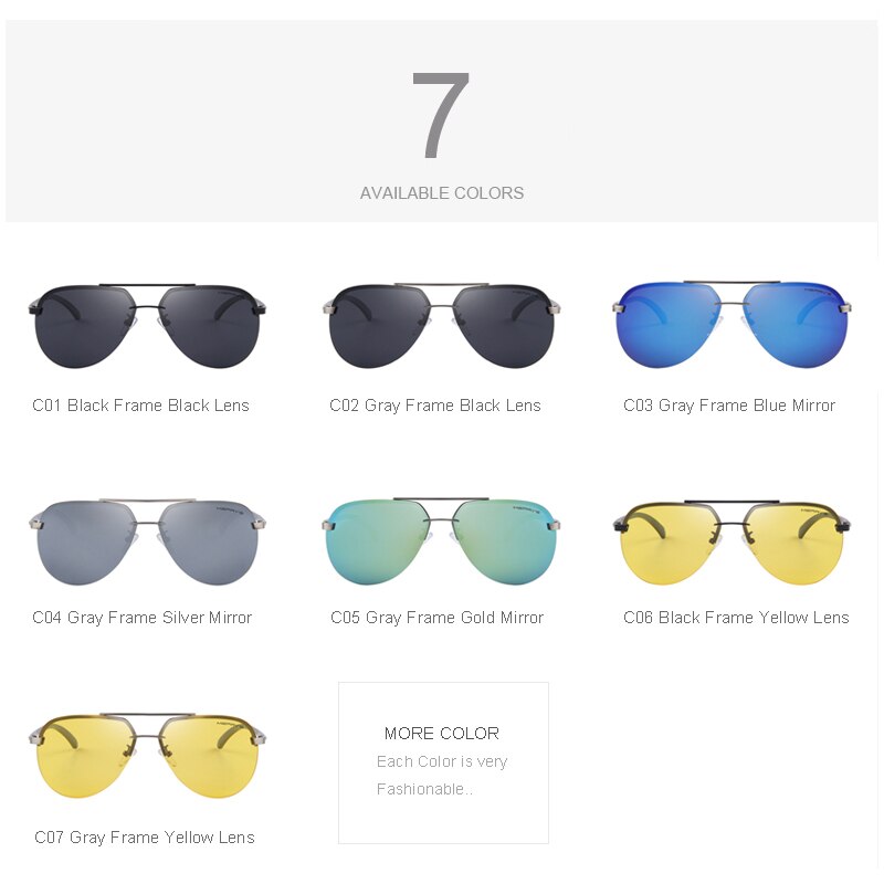 Men's 100% Polarized Aluminum Alloy Frame Sunglasses