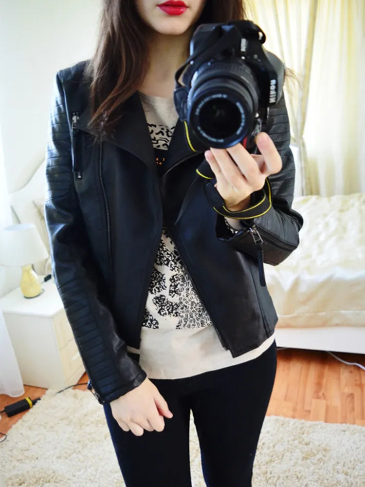 Women's Leather Jackets Bomber Leather Motorcycle jacket