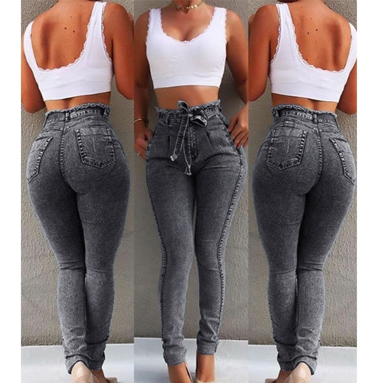 High Waist Jeans For Women Slim Stretch Denim Jean