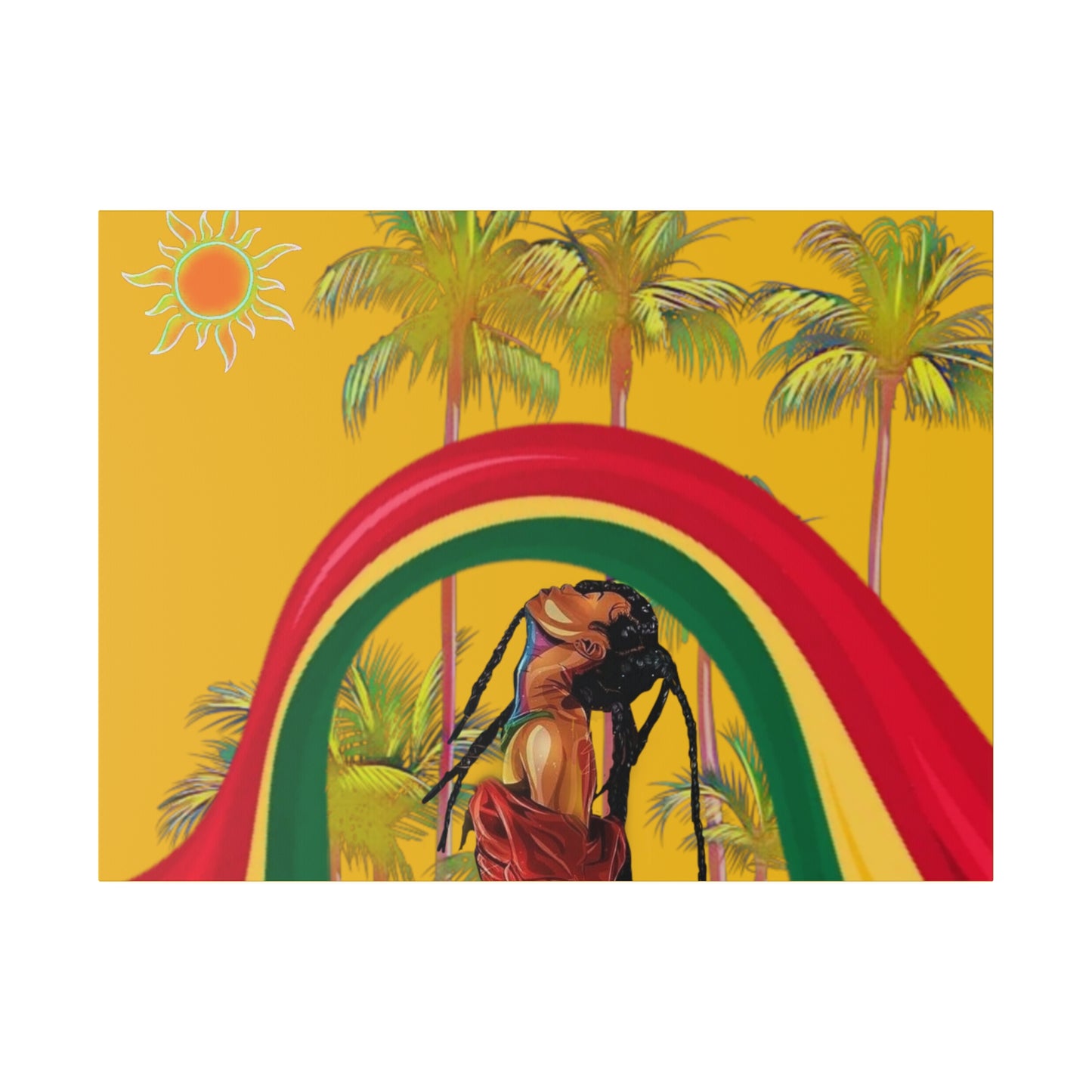 RealSpillClothingCompany© "Red,Gold,& Green Love" Matte Canvas, Stretched,