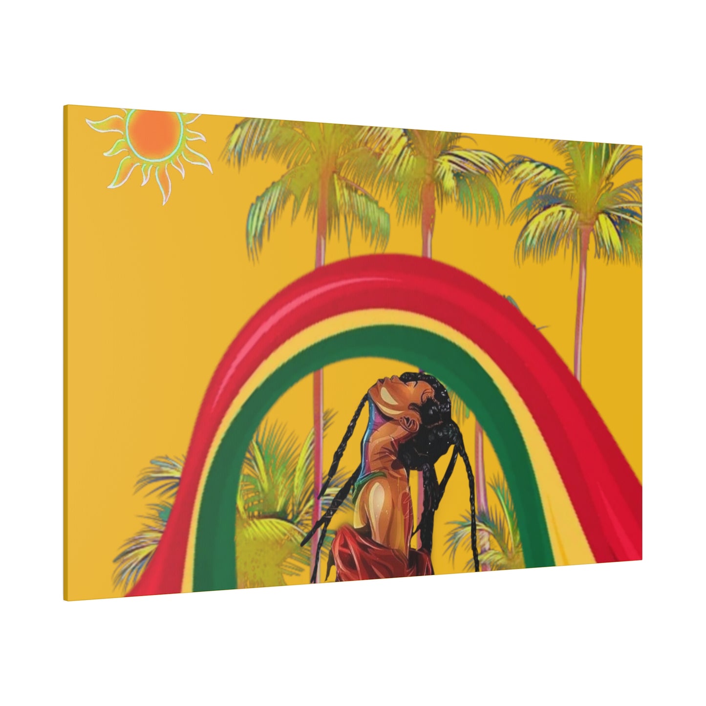 RealSpillClothingCompany© "Red,Gold,& Green Love" Matte Canvas, Stretched,