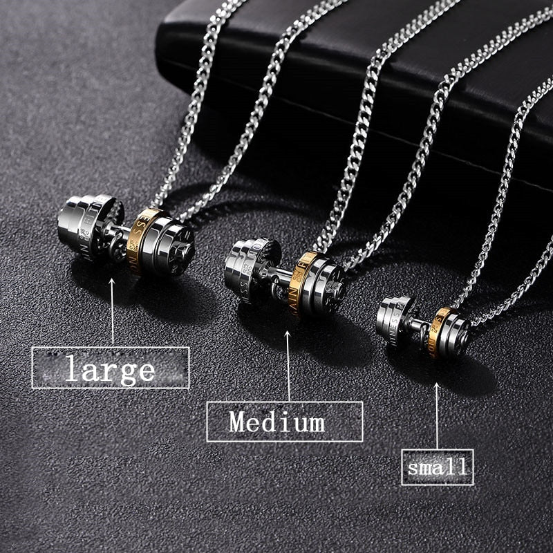 Men's Stainless Steel Barbell Necklace