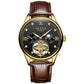 Classic Men's Genuine Leather Waterproof Military Wristwatch