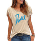 "Dance" Women's Cotton Tassel Casual T-shirt Loose