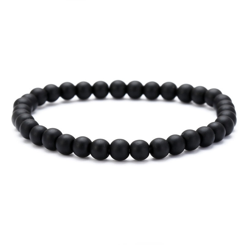 Men's natural stone beads bracelet