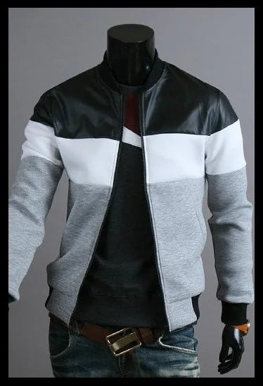 Men's Tri-Color Stitching Design Jackets