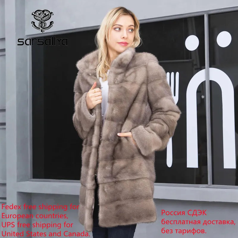 Women's Genuine Mink Winter Coat