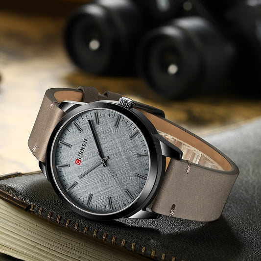 Men's Classic Simple Quartz Leather Wristwatch