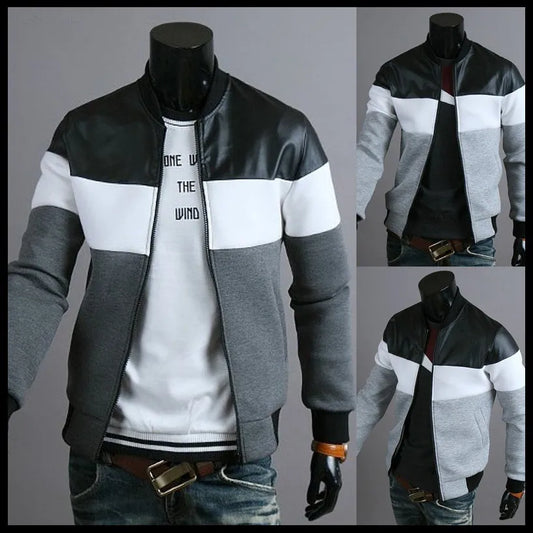 Men's Tri-Color Stitching Design Jackets