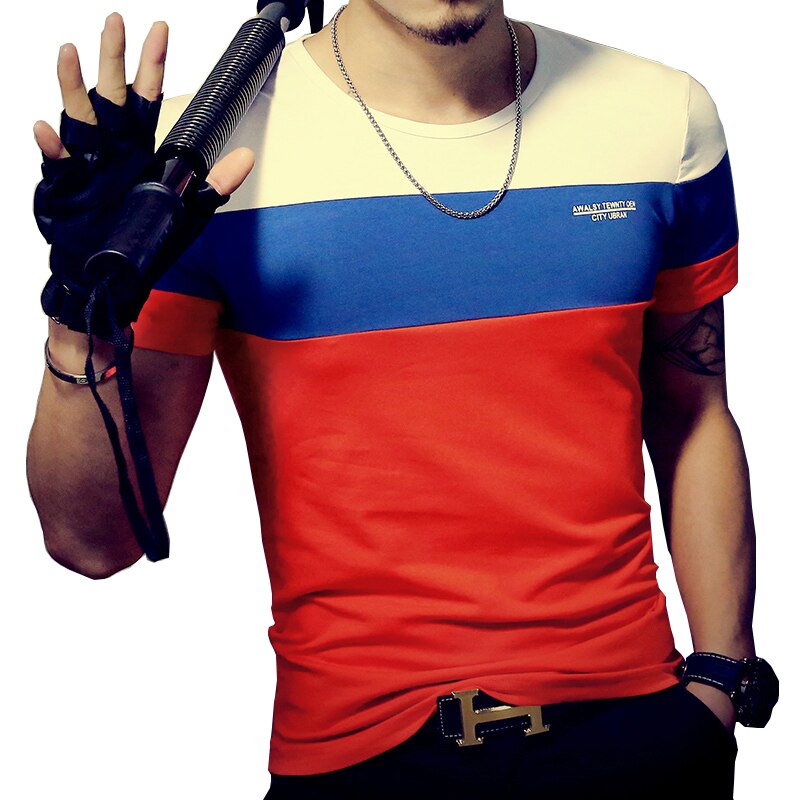 Men's Short sleeve Patchwork T-shirt