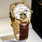 Classic Men's Genuine Leather Waterproof Military Wristwatch