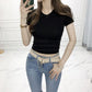 Women's Elastic Crop Top T-Shirt