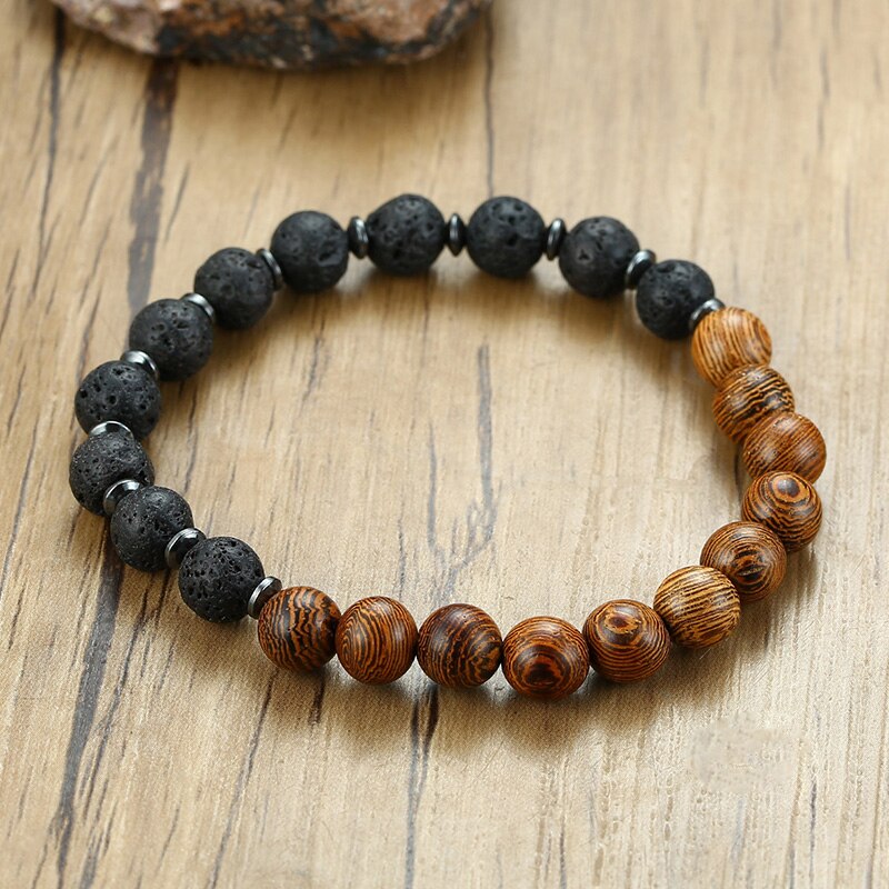 Lava Wood Beaded Bracelets