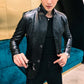 Business style slim thin trend leather jackets