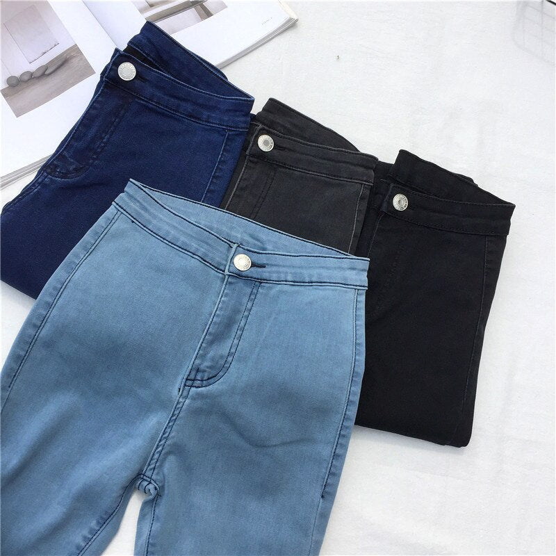 Women's Skinny High Waist Denim Pencil Jeans