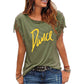"Dance" Women's Cotton Tassel Casual T-shirt Loose