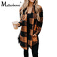 Women's Vintage Loose Plaid Printed Blouse Shirt