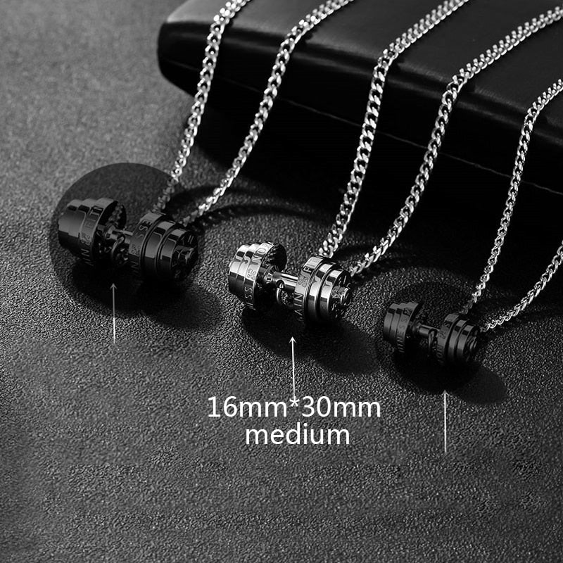 Men's Stainless Steel Barbell Necklace
