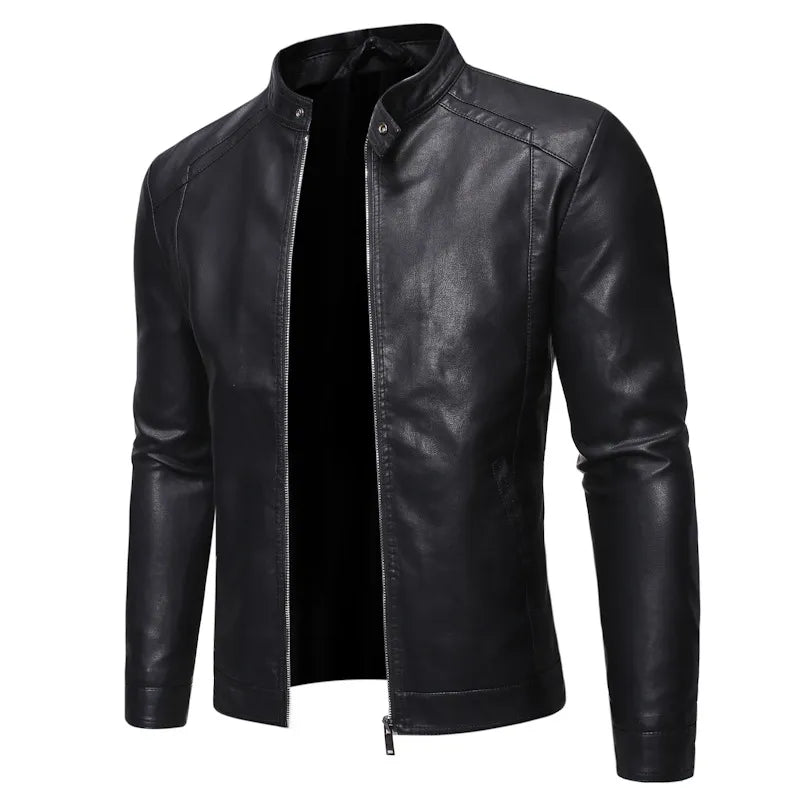 Men's Faux Leather Motorcycle Jackets Black