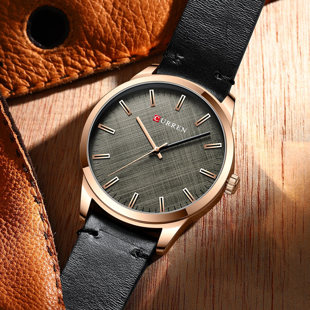 Men's Classic Simple Quartz Leather Wristwatch