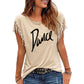 "Dance" Women's Cotton Tassel Casual T-shirt Loose