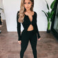 Women's Ribbed Tracksuits Double Zipper Shirts Tops & Stretchy Pants