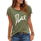 "Dance" Women's Cotton Tassel Casual T-shirt Loose