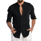 Casual Cotton Linen Men Shirts Long Sleeve Street Wear
