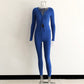 Women's Ribbed Tracksuits Double Zipper Shirts Tops & Stretchy Pants
