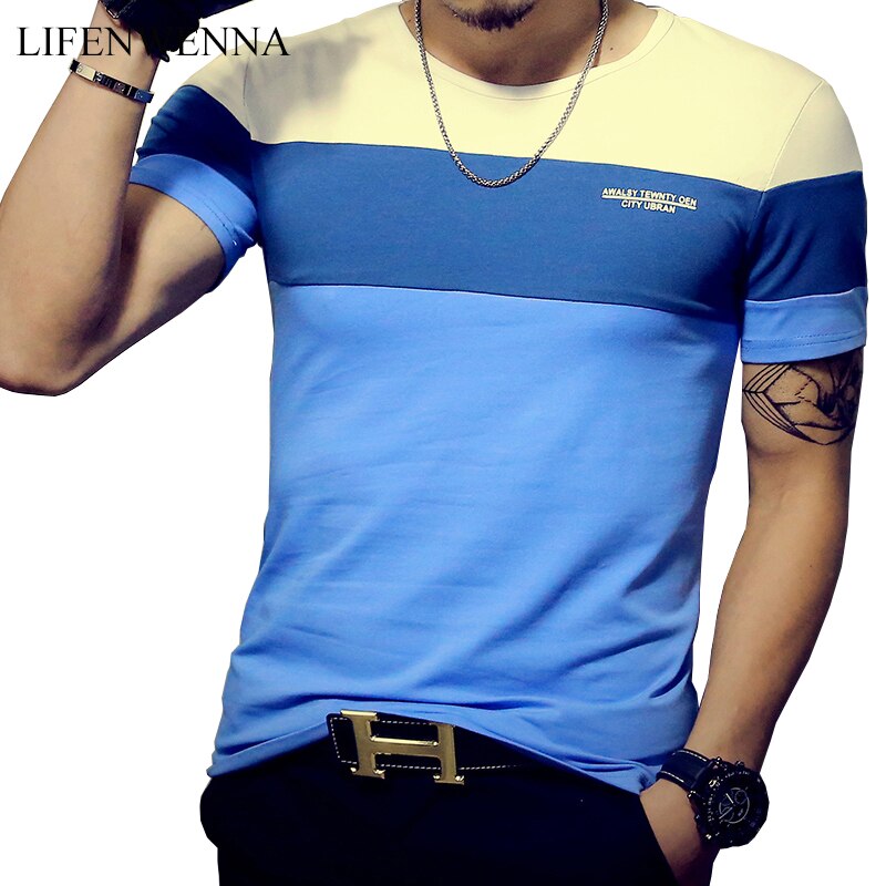Men's Short sleeve Patchwork T-shirt