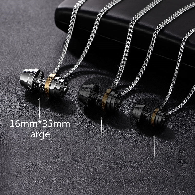 Men's Stainless Steel Barbell Necklace