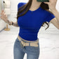 Women's Elastic Crop Top T-Shirt