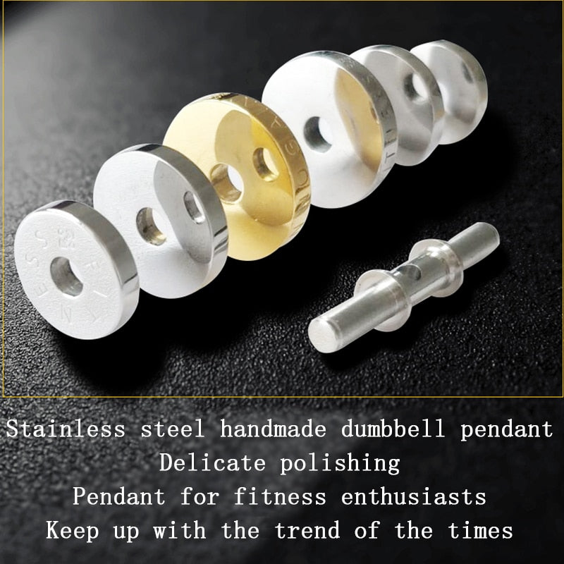 Men's Stainless Steel Barbell Necklace