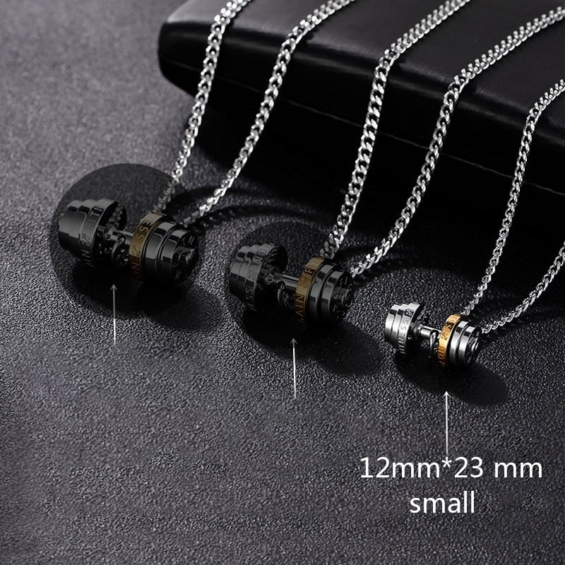 Men's Stainless Steel Barbell Necklace