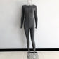 Women's Ribbed Tracksuits Double Zipper Shirts Tops & Stretchy Pants