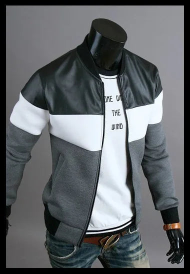 Men's Tri-Color Stitching Design Jackets