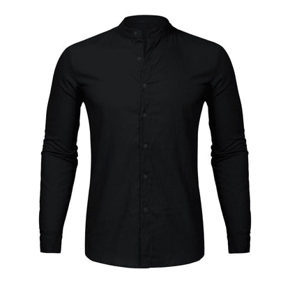 Casual Cotton Linen Men Shirts Long Sleeve Street Wear