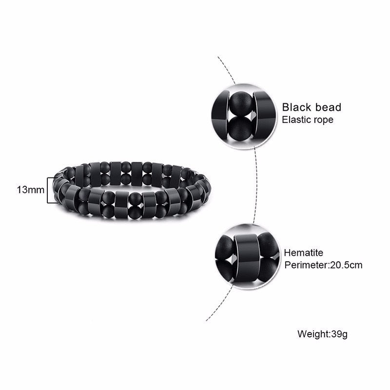 Stretch Men's Hematite & Tigers Eye Bracelets