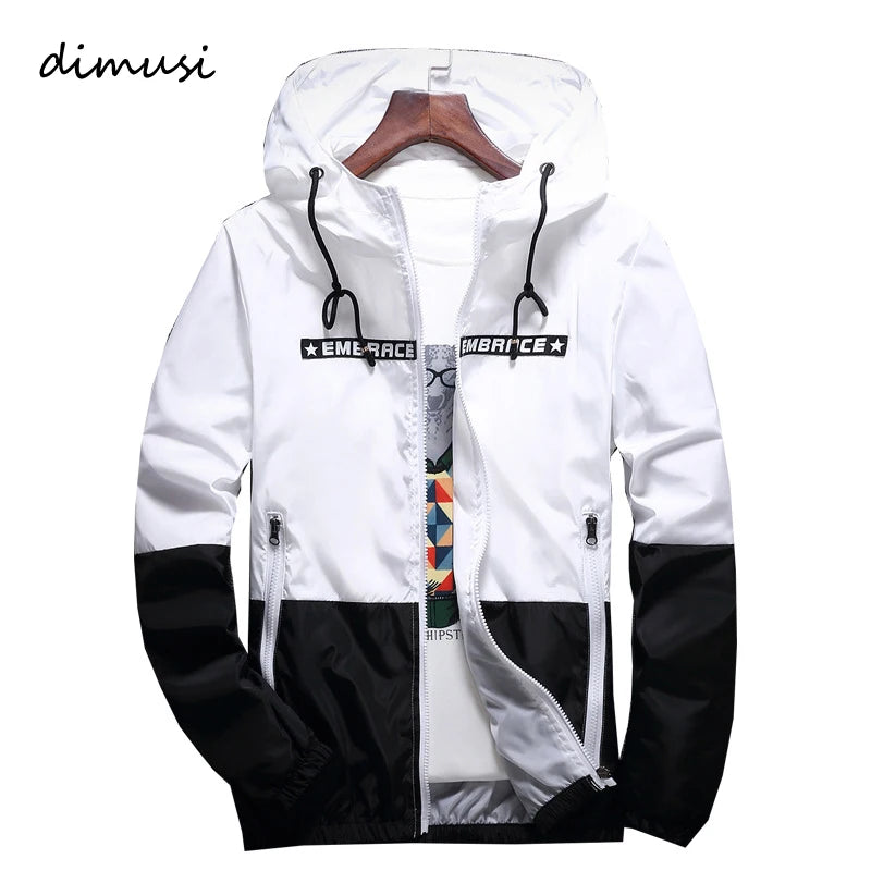 Windbreaker Hooded Casual Zipper Male Retro Vintage Streetwear Jackets,TA316