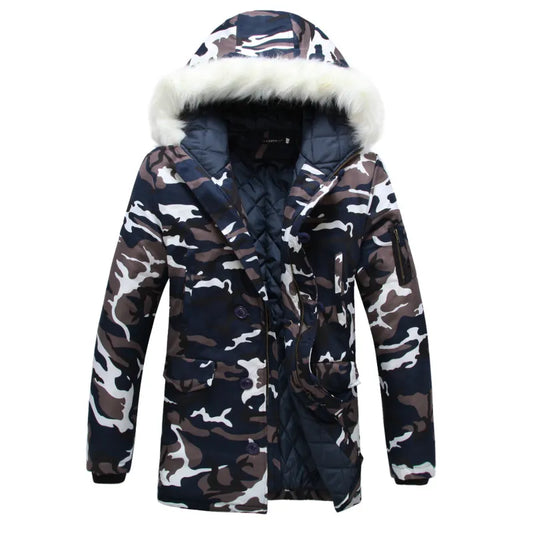 Camouflage Down Men's Parka Hooded Winter Overcoat