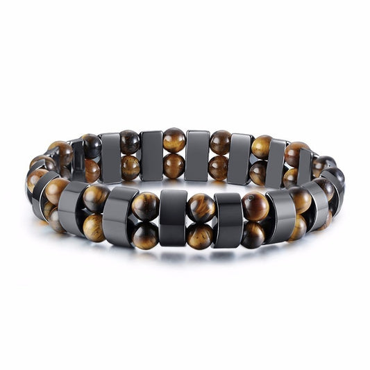 Stretch Men's Hematite & Tigers Eye Bracelets
