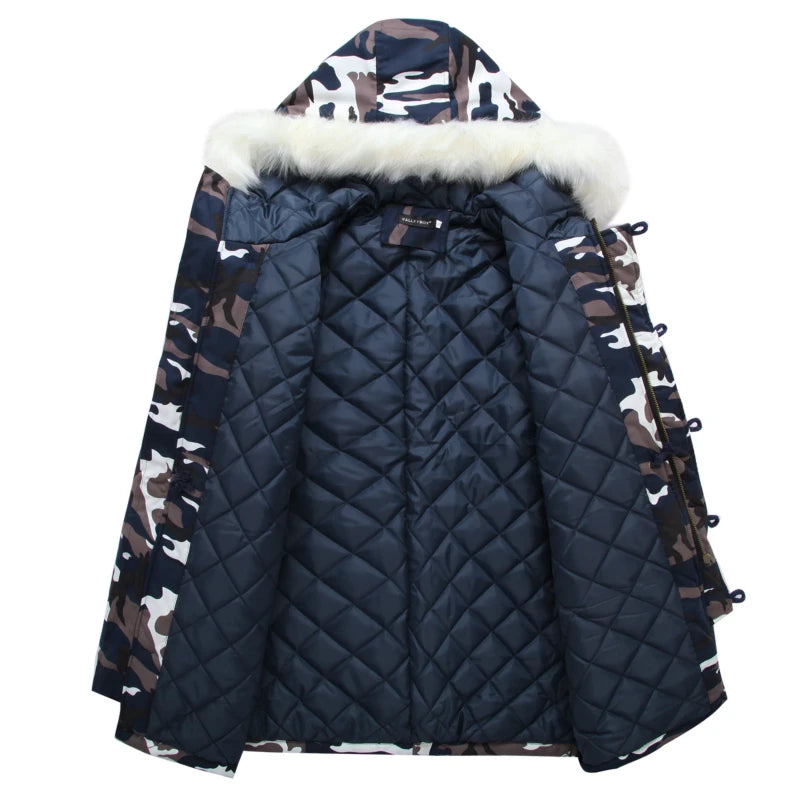 Camouflage Down Men's Parka Hooded Winter Overcoat