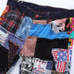 Men's patchwork spliced ripped denim jeans