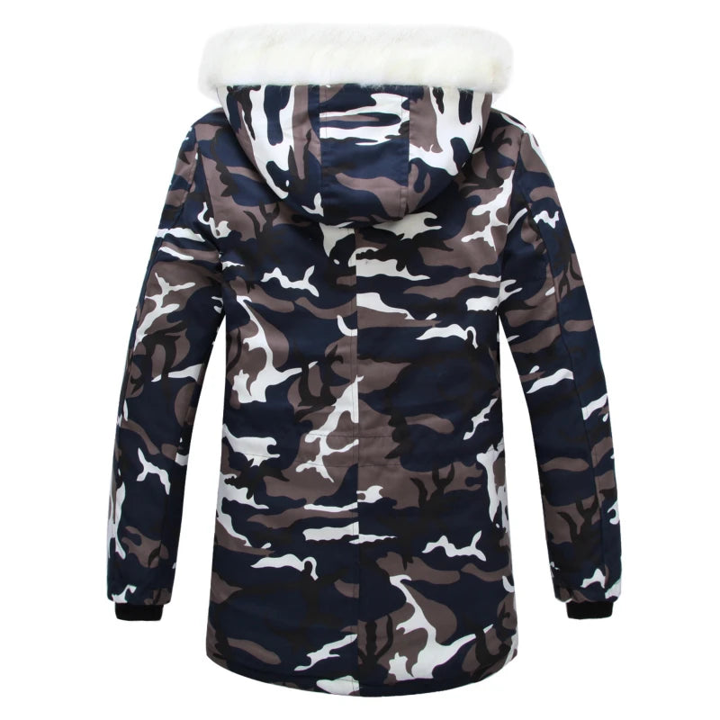 Camouflage Down Men's Parka Hooded Winter Overcoat