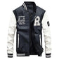 Men's leather letterman bomber jacket