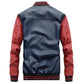 Men's leather letterman bomber jacket