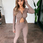 Women's Ribbed Tracksuits Double Zipper Shirts Tops & Stretchy Pants