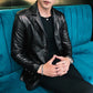 Business style slim thin trend leather jackets