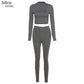 Women's T-Shirt & Leggings 2 Piece Workout Outfits Sportwear