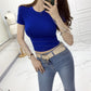 Women's Elastic Crop Top T-Shirt